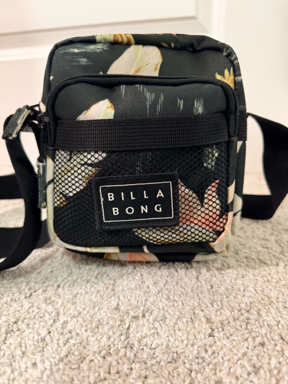 Billabong Black Floral Mini Crossbody Bag